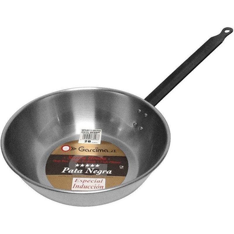 Sarten Honda Pulida con Mango 24 cm