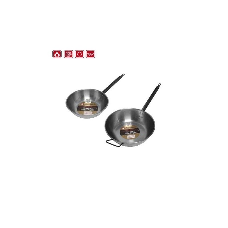 Deep polished pan one handle