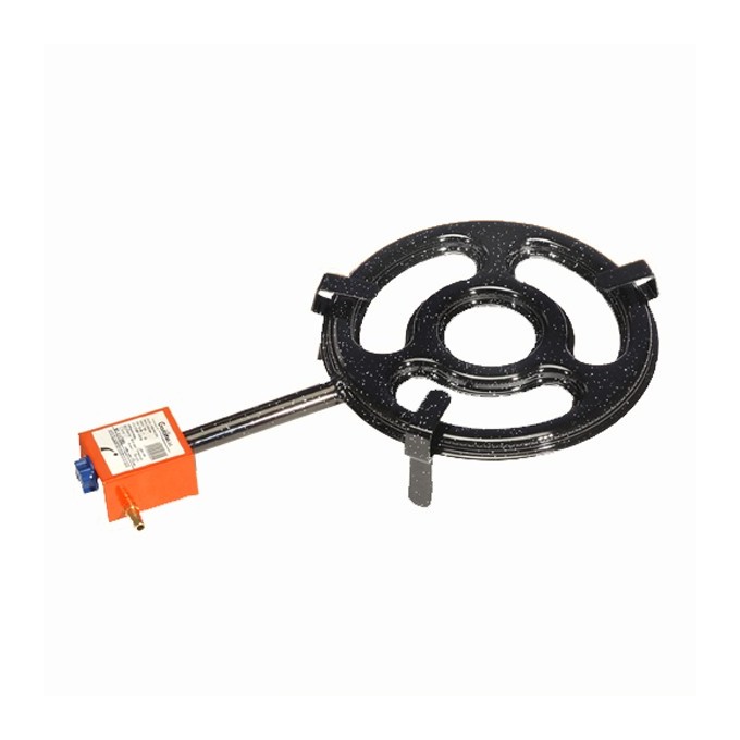Brûleur Gaz Butane/propane Garcima - 4 Anneaux, Sortie Latérale, Acier Inoxydable Noir, 60 Cm, Certifié CE