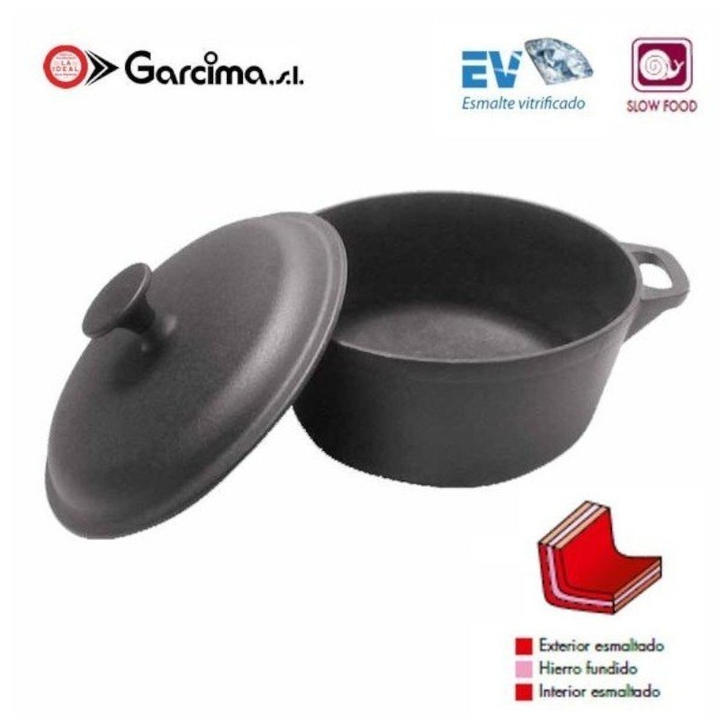 CAZUELA DE HIERRO FUNDIDO ESMALTADA 24 CM  "GUISON"