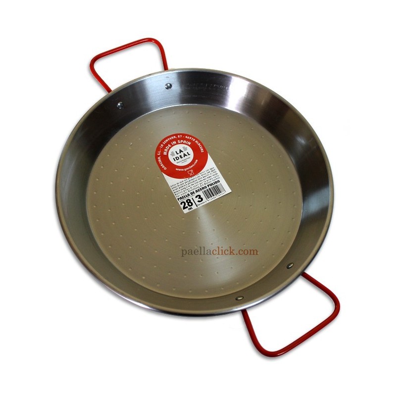 28 cm Polished Steel Paella Pan