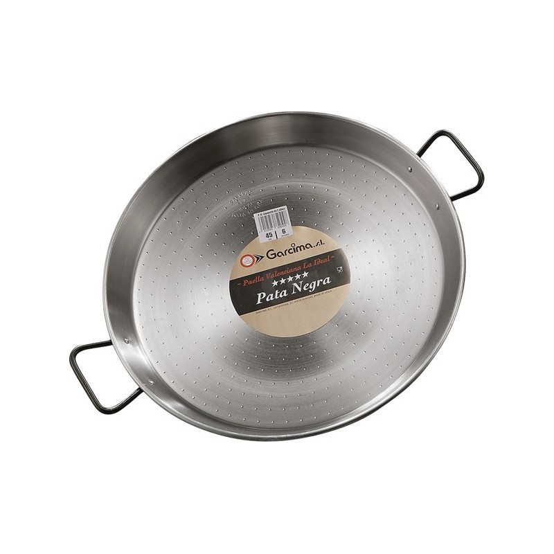 55 cm 'Pata Negra' Polished Steel Paella Pan