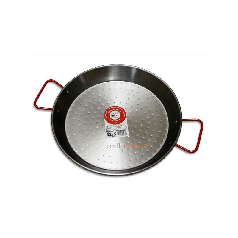 32 cm Polished Steel Paella Pan