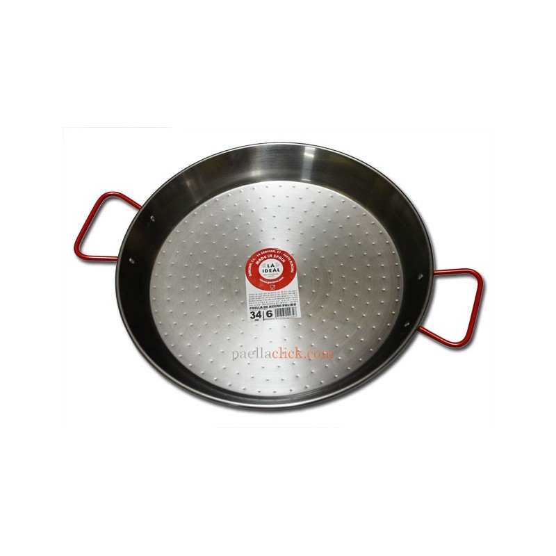 34 cm Polished Steel Paella Pan